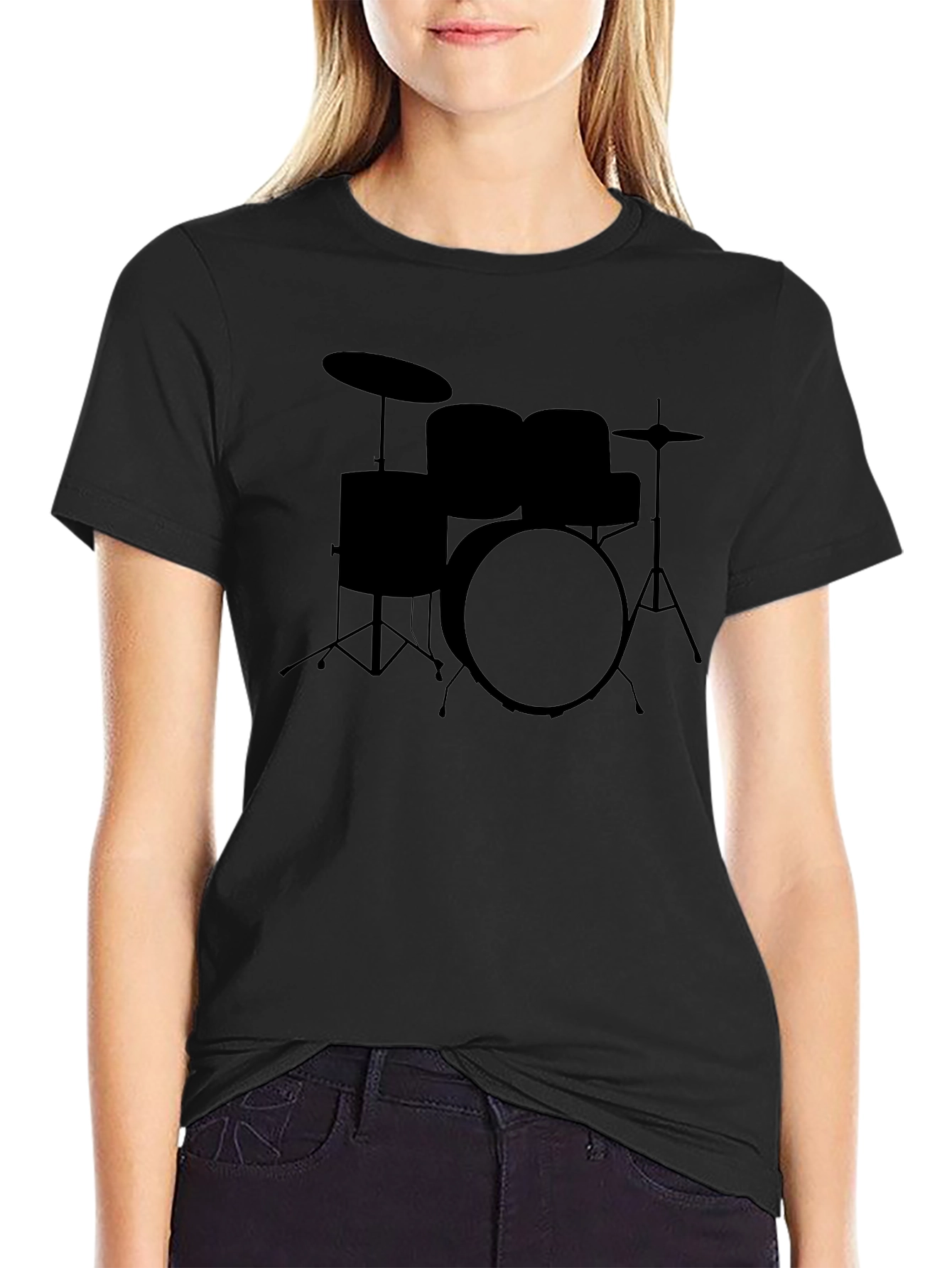 Drum Set Graphic Tee - Black T-Shirt