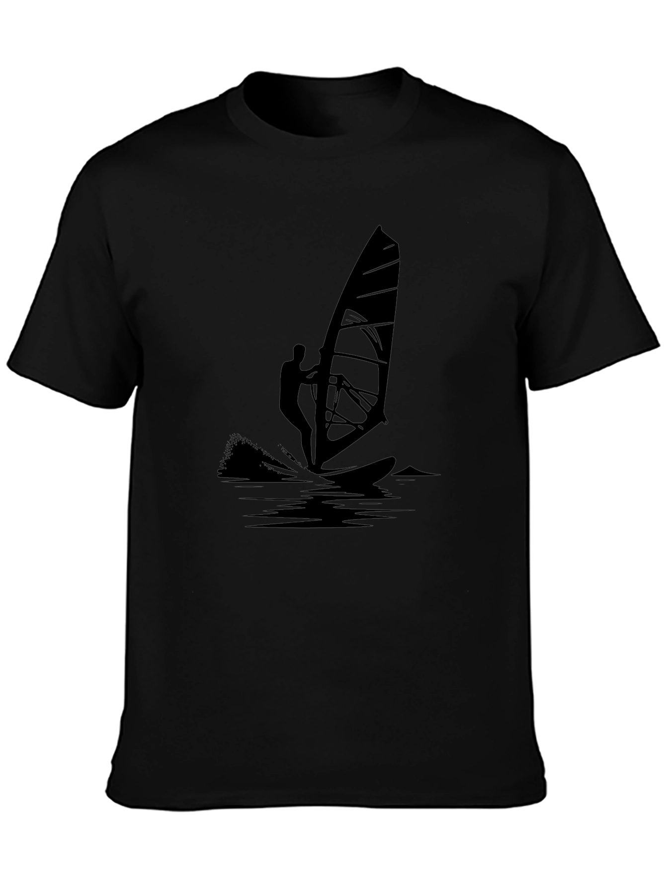 Black Windsurfer Graphic Tee - Stylish & Unique Design