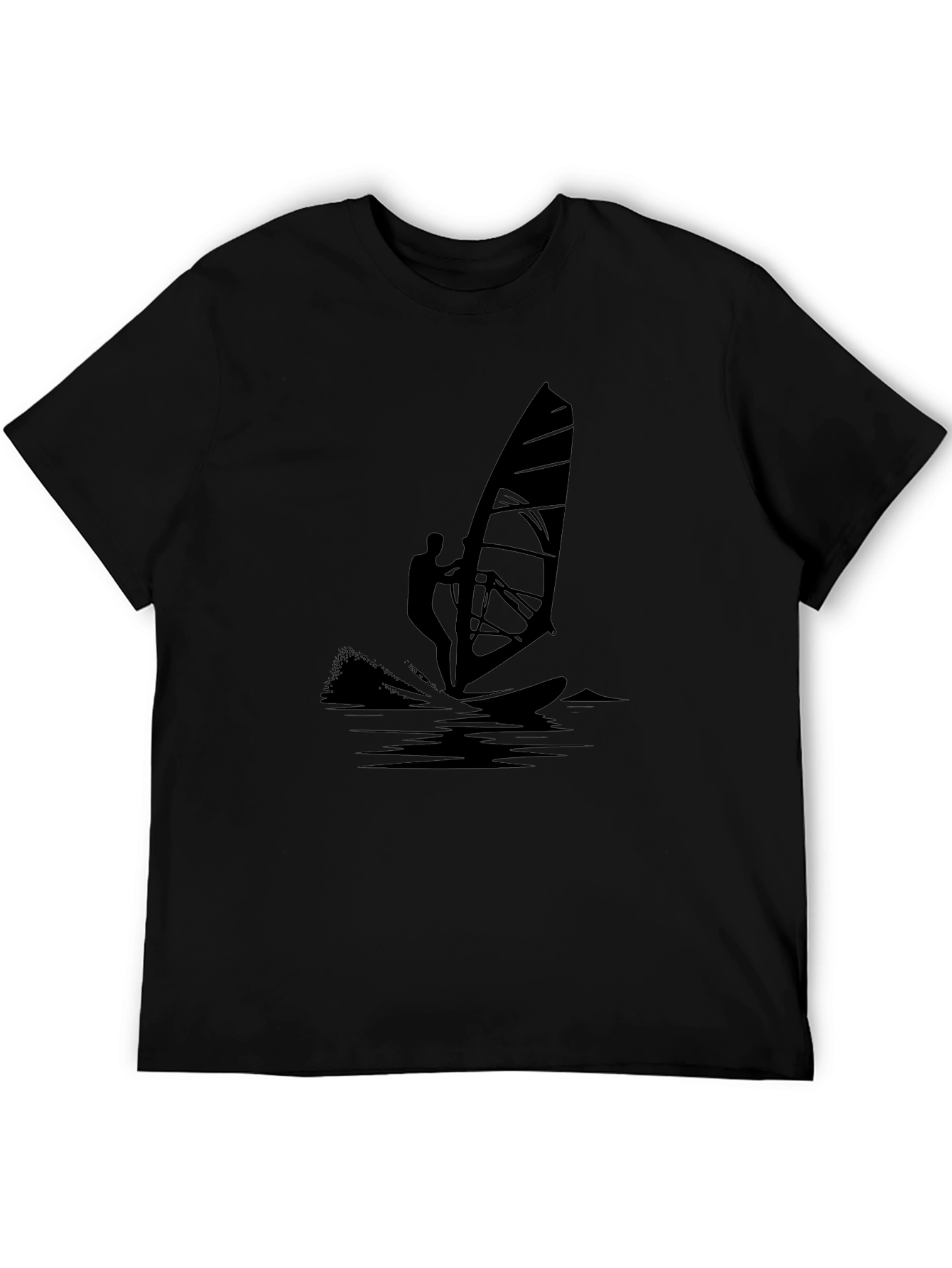Black Windsurfer Graphic Tee - Stylish & Unique Design
