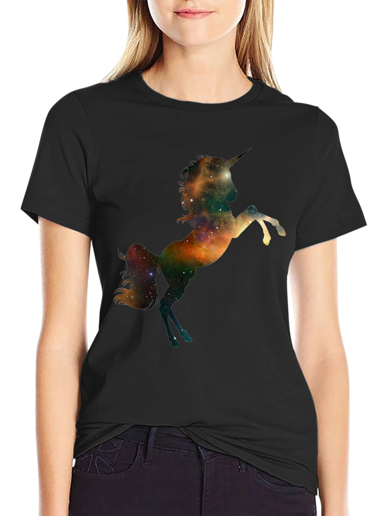 Galaxy Unicorn Black T-Shirt