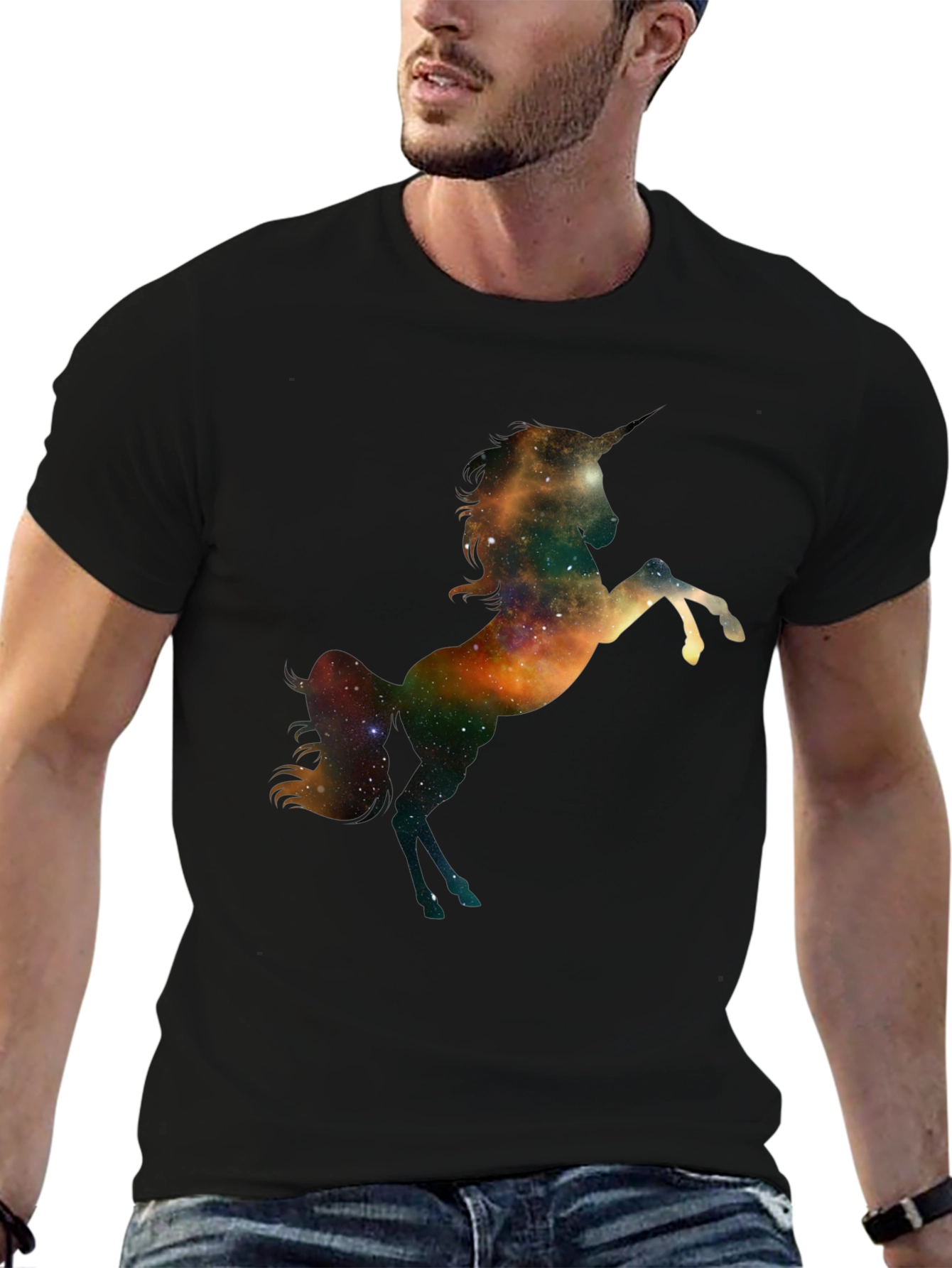 Galaxy Unicorn Black T-Shirt
