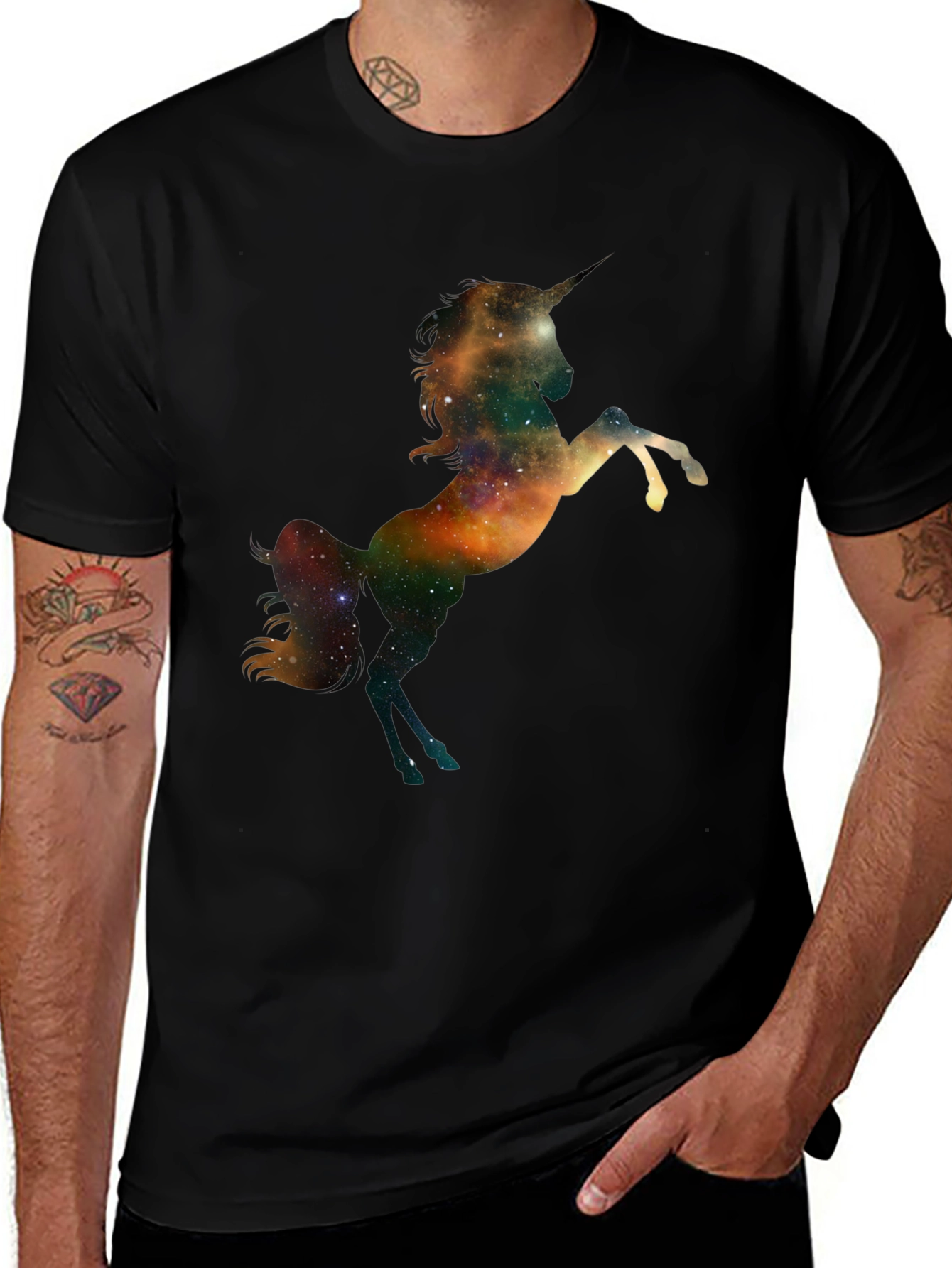 Galaxy Unicorn Black T-Shirt