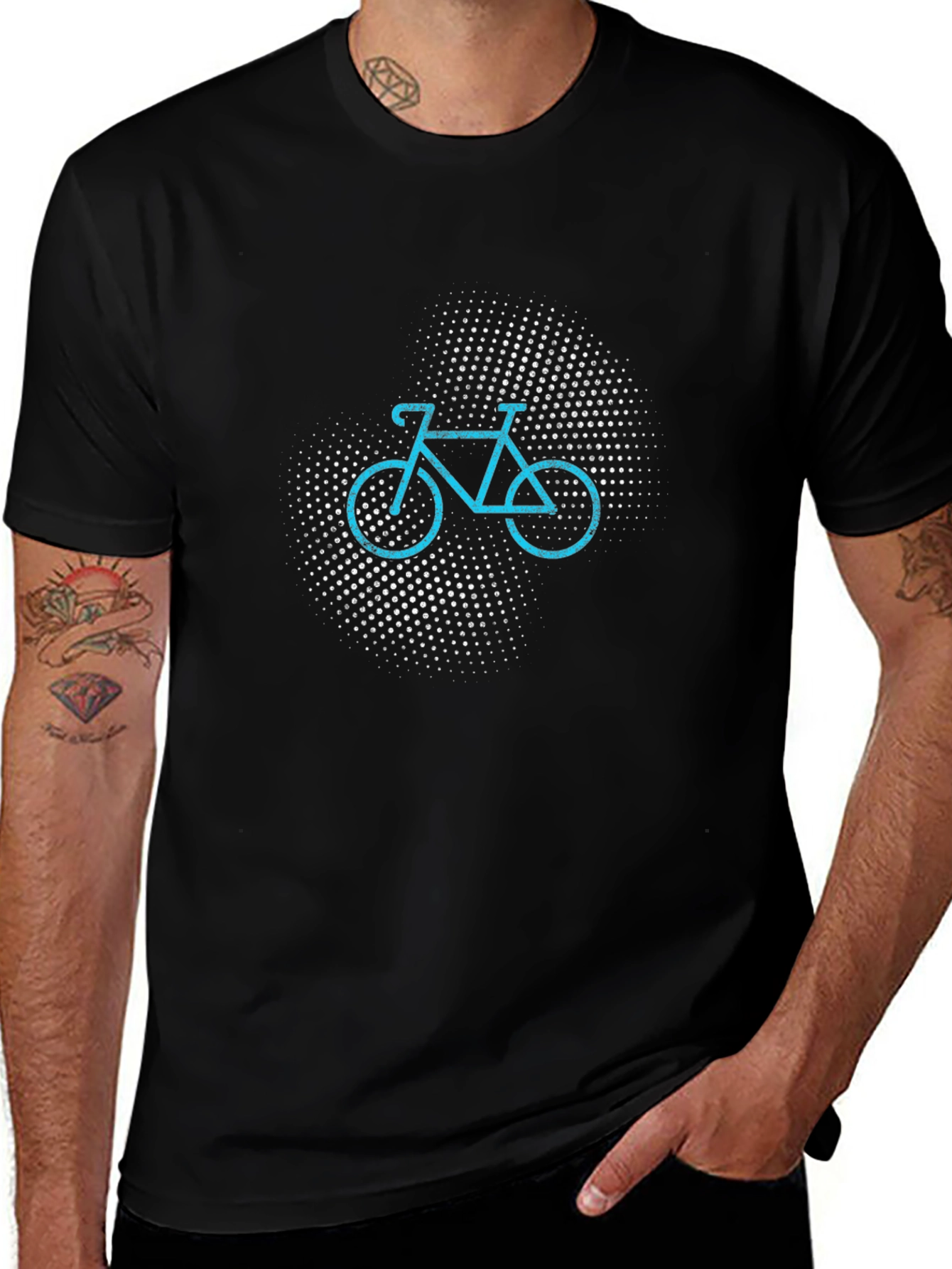 Cool Bicycle Graphic Tee - Mens Black T-Shirt