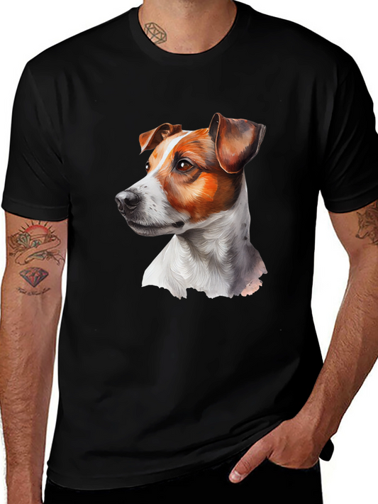 Dog Portrait Graphic Tee - Black