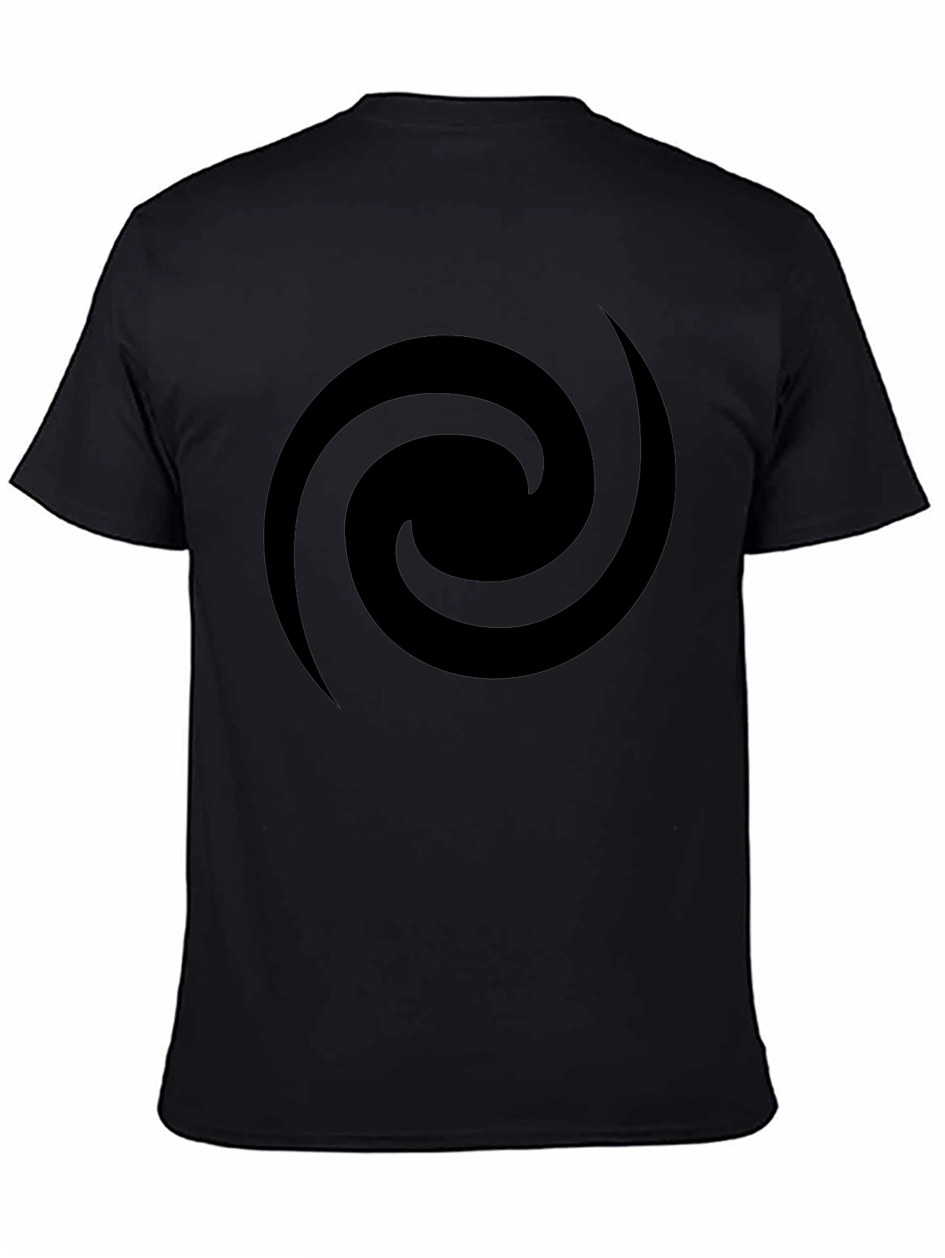 Mens Black Spiral Graphic Tee - Casual Style