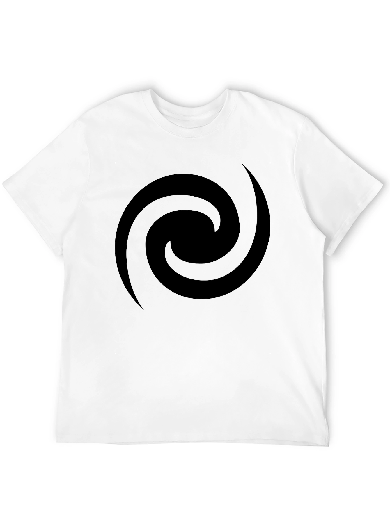 Mens Black Spiral Graphic Tee - Casual Style