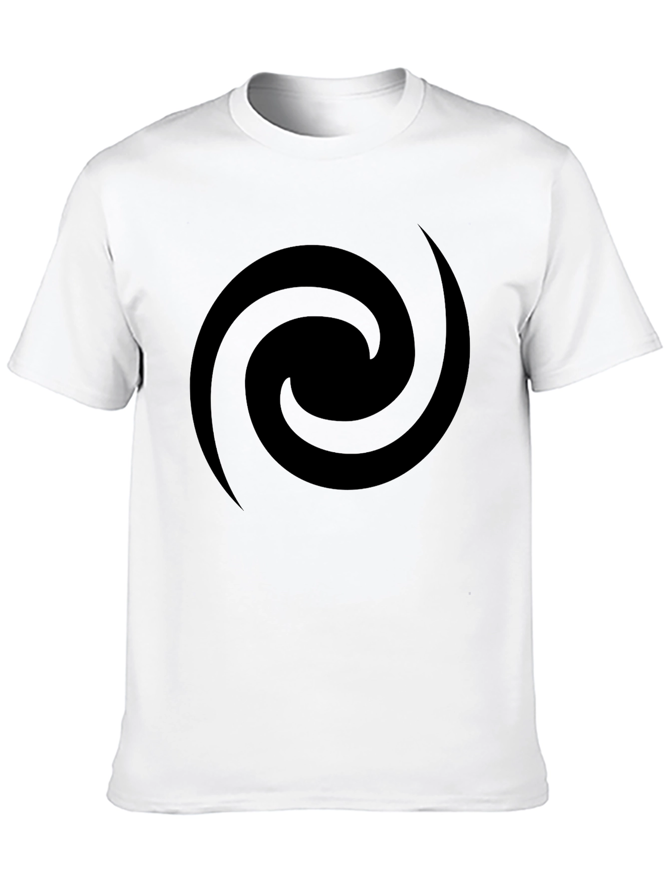 Mens Black Spiral Graphic Tee - Casual Style