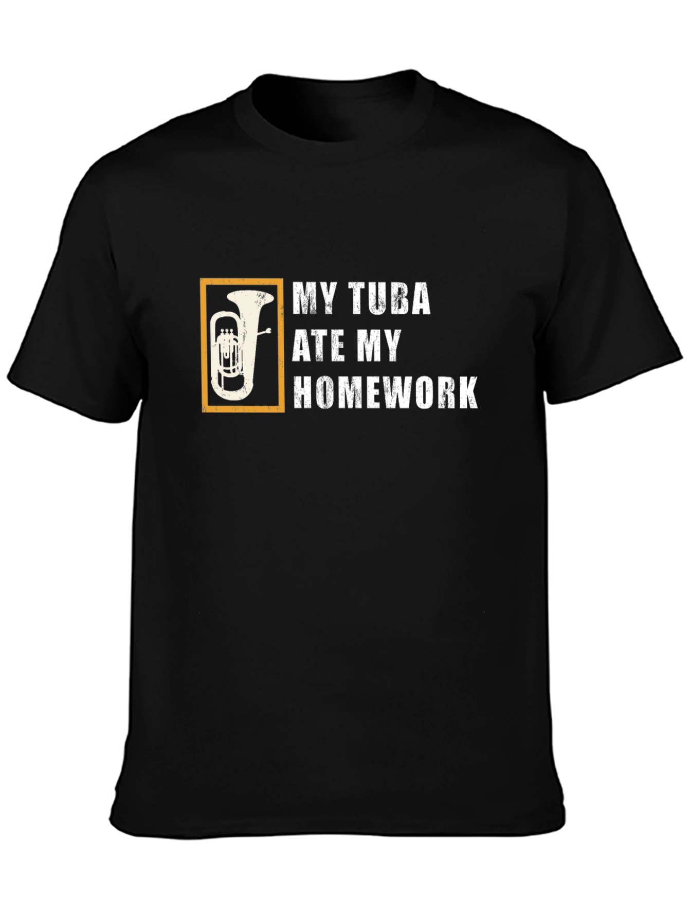 My Tuba Ate My Homework Black T-Shirt