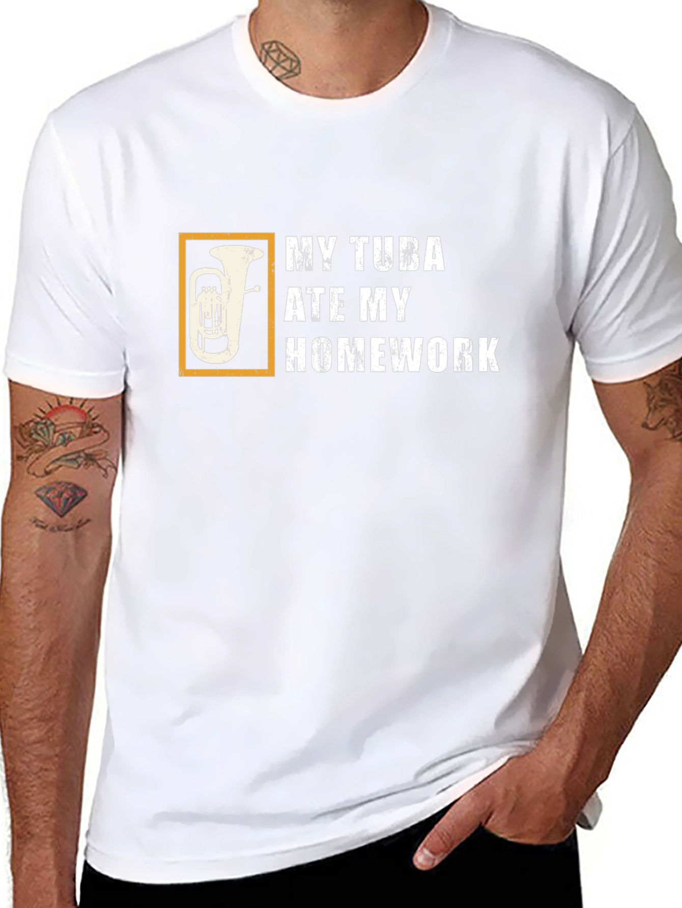 My Tuba Ate My Homework Black T-Shirt