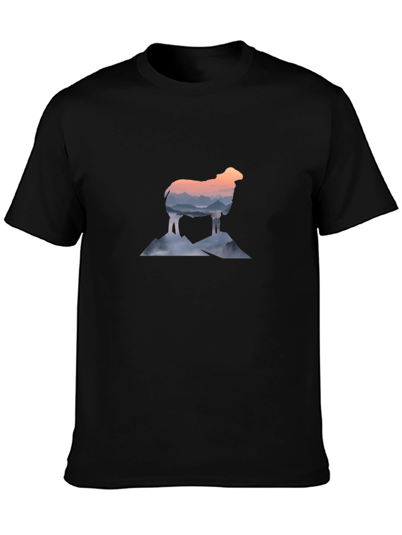 Mountain Sheep Graphic Tee - Stylish Black T-Shirt