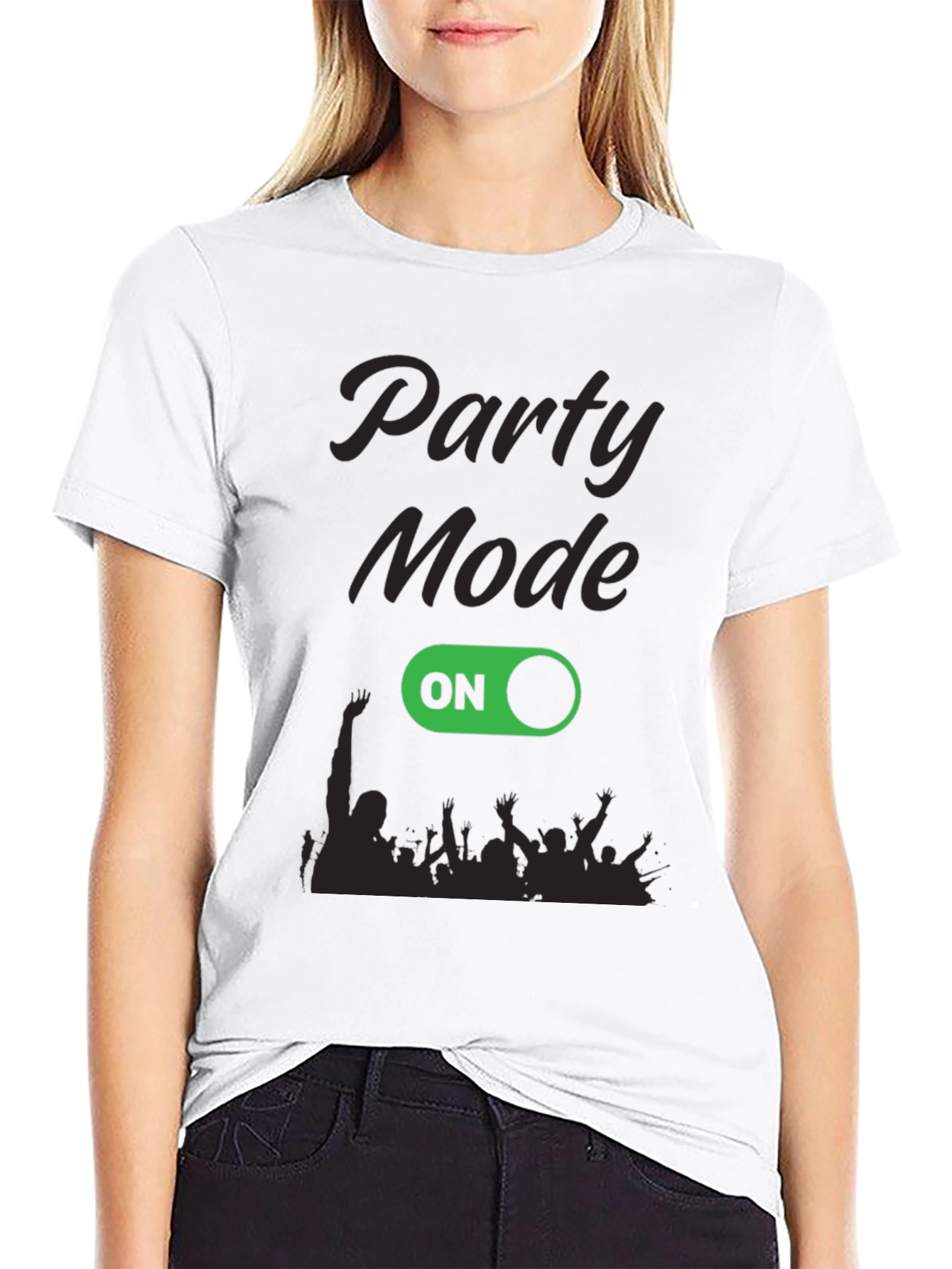 Party Mode On Black Graphic Tee
