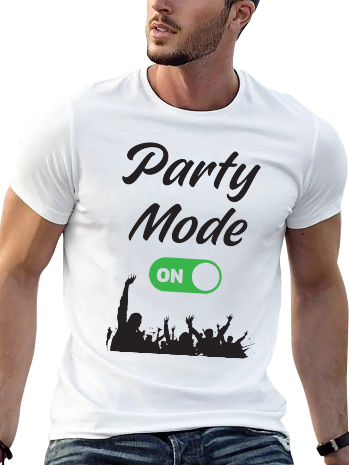 Party Mode On Black Graphic Tee