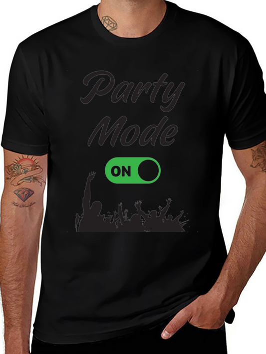 Party Mode On Black Graphic Tee