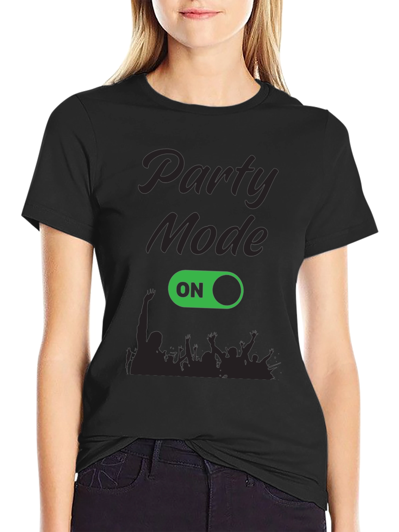 Party Mode On Black Graphic Tee