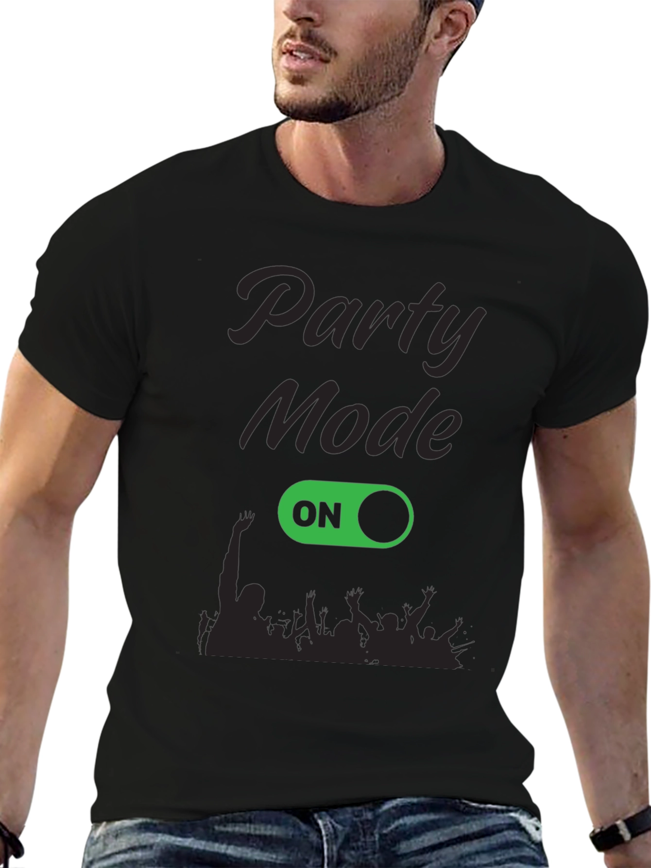 Party Mode On Black Graphic Tee