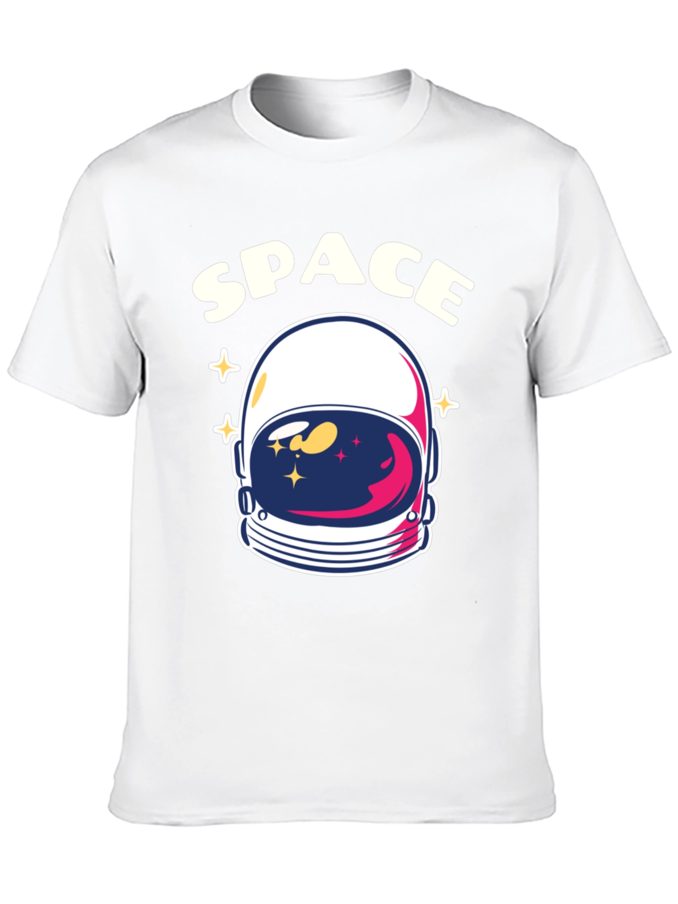 Space Astronaut Helmet Graphic T-Shirt - Black Cotton Tee