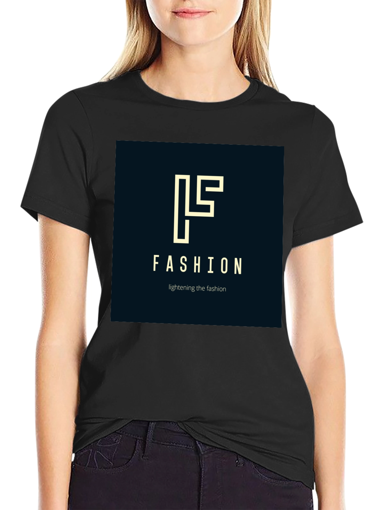 Fashion Logo Black T-Shirt - Stylish Modern Design