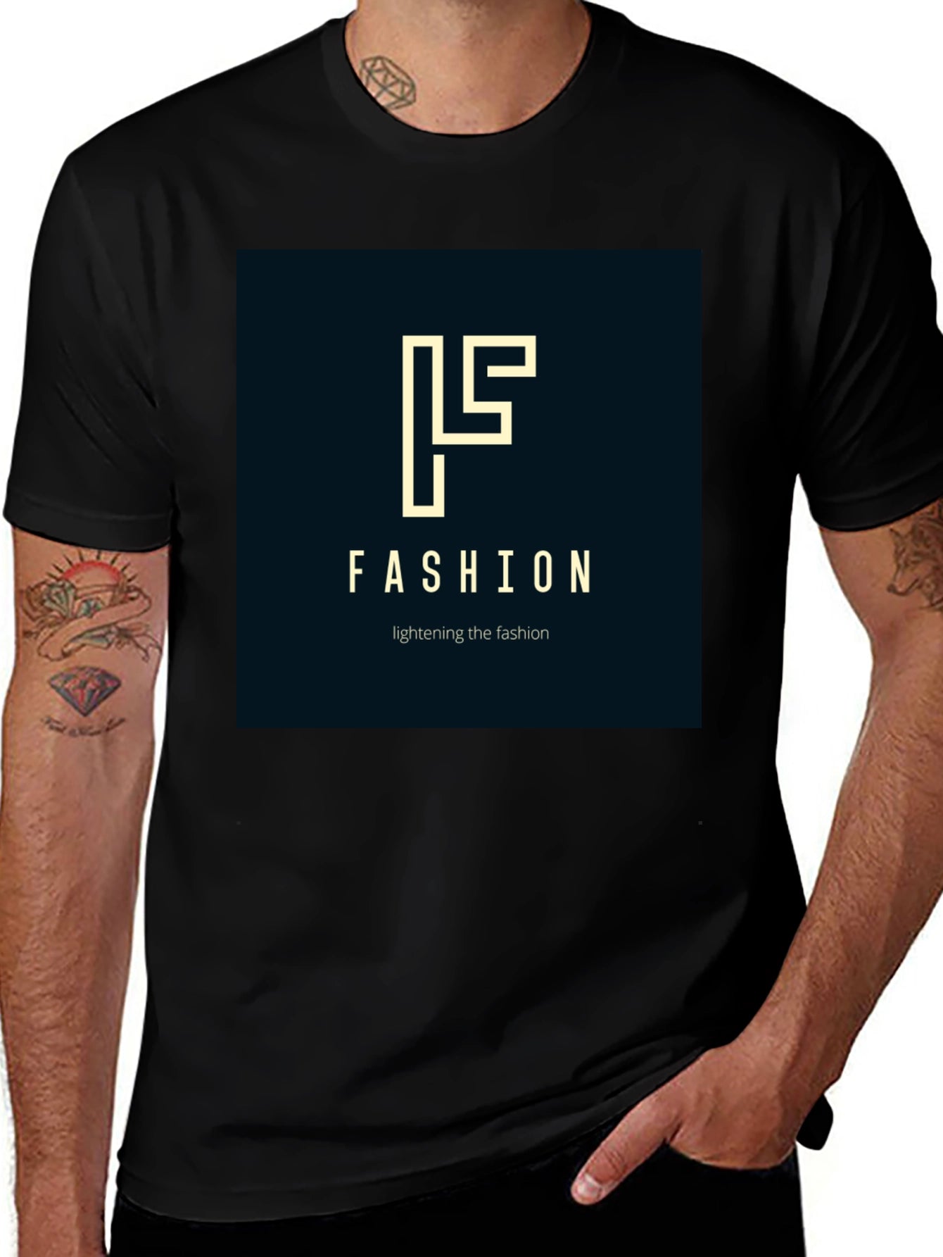 Fashion Logo Black T-Shirt - Stylish Modern Design