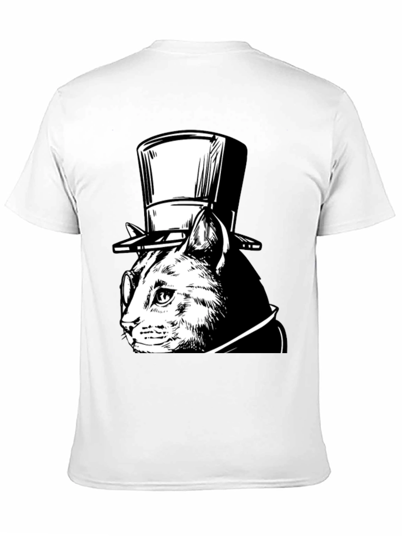 Top Hat Cat Graphic Tee - Sophisticated Feline Style
