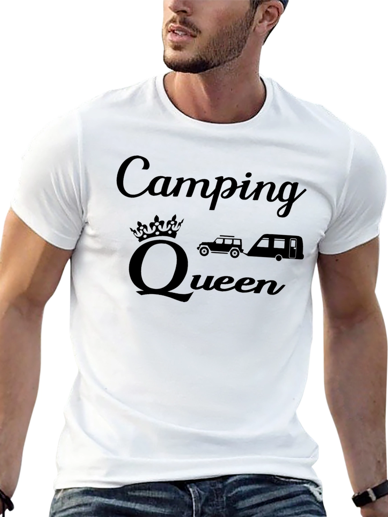 Camping Queen Black T-Shirt