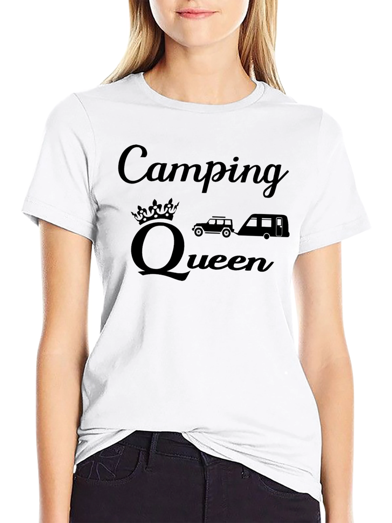 Camping Queen Black T-Shirt