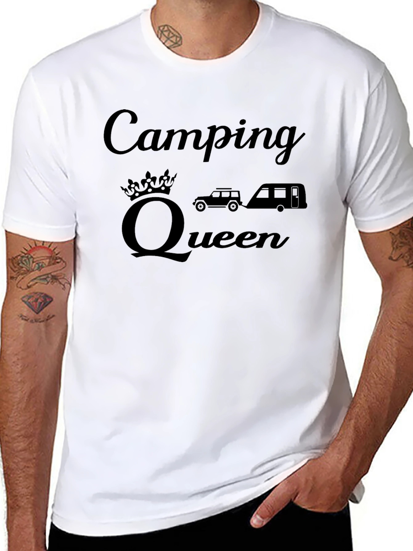 Camping Queen Black T-Shirt
