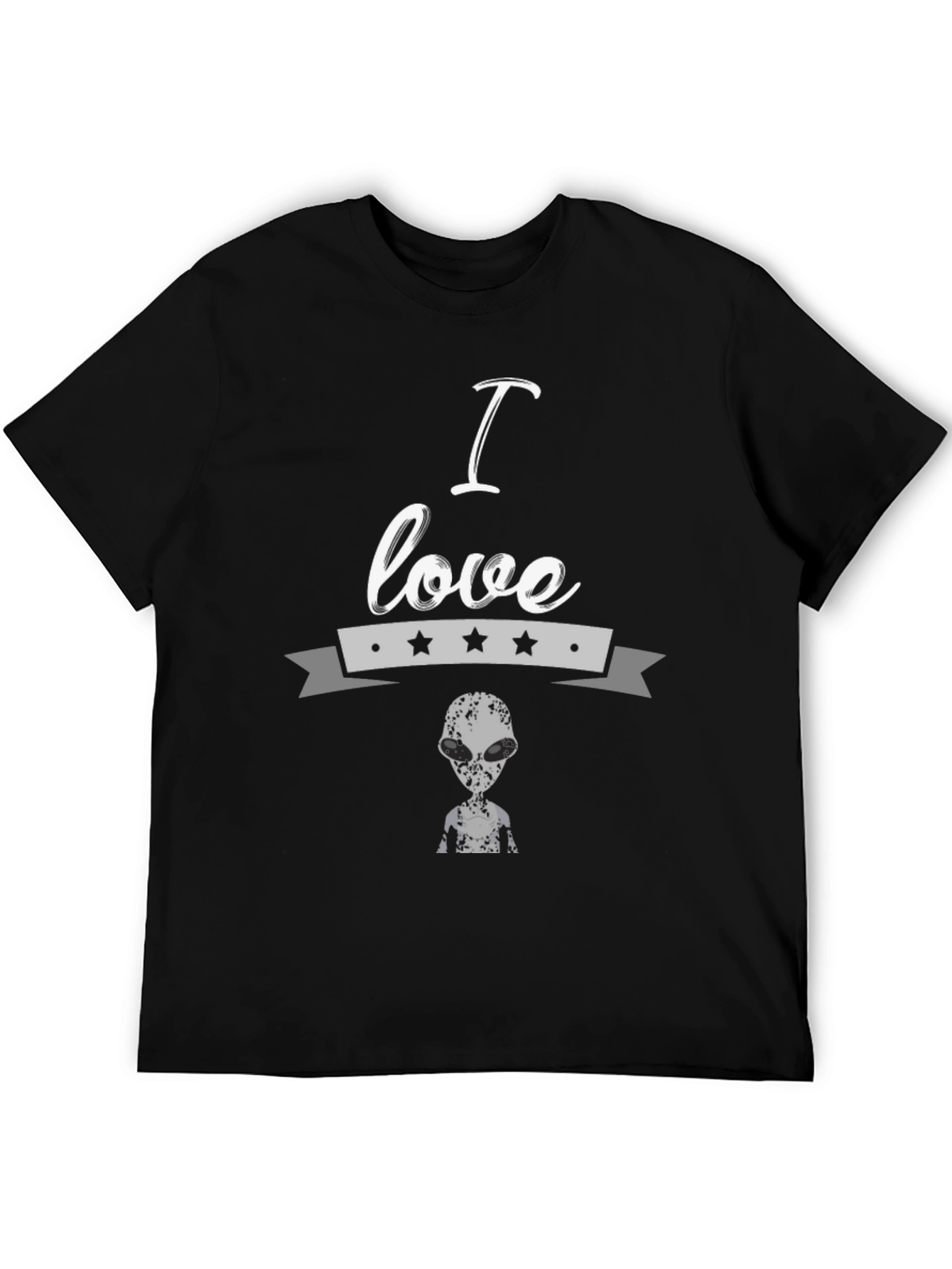 I Love Aliens Black T-Shirt