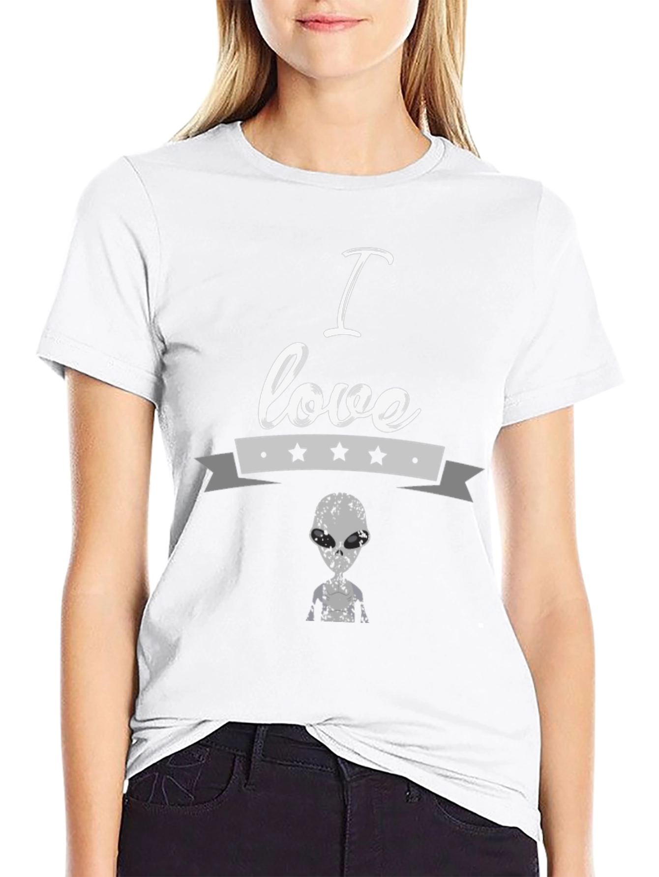 I Love Aliens Black T-Shirt
