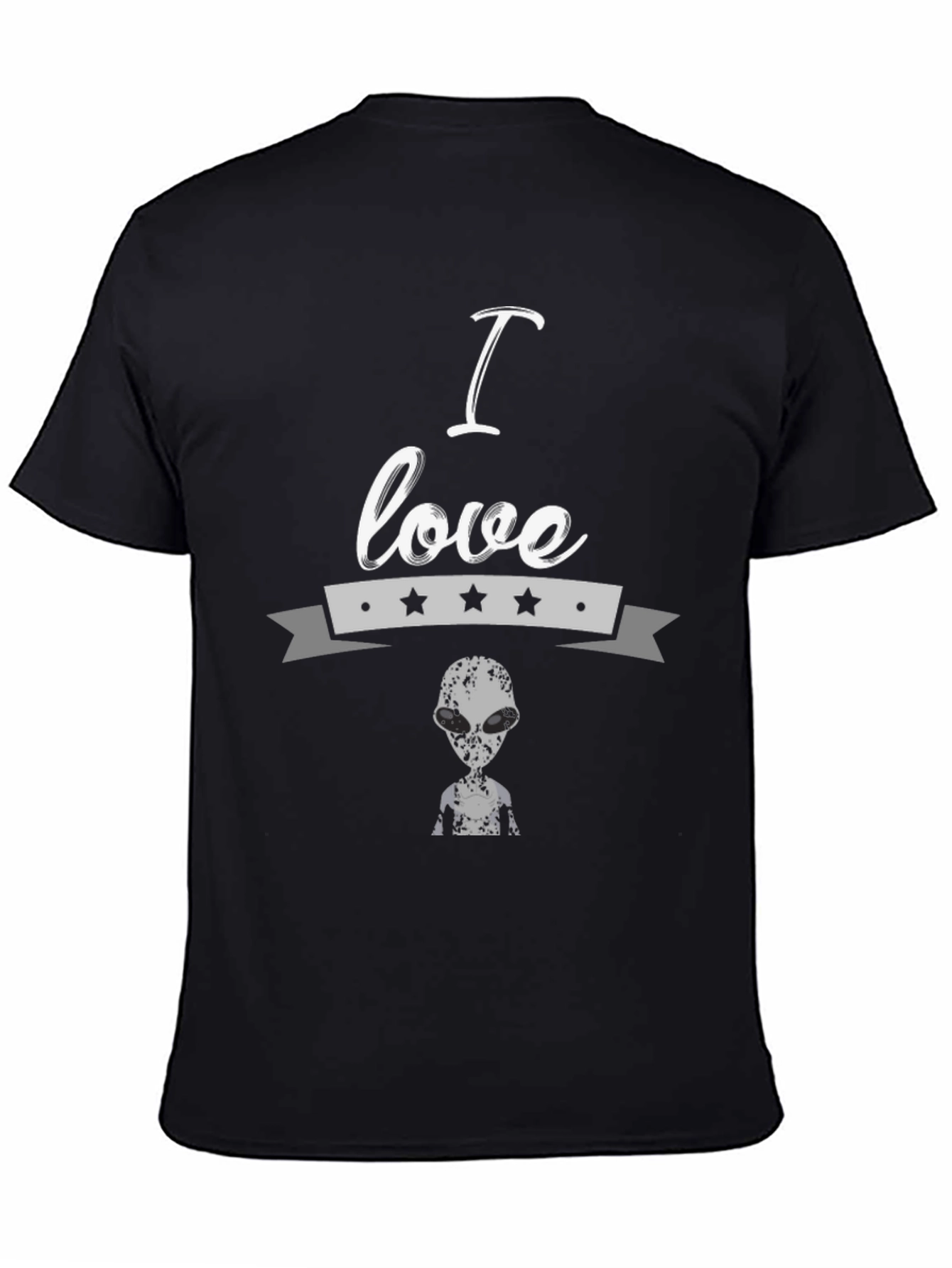 I Love Aliens Black T-Shirt