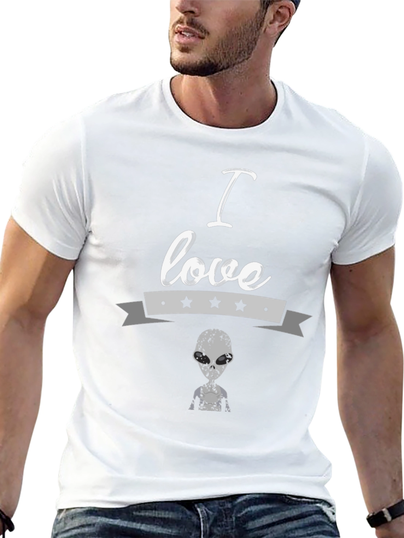 I Love Aliens Black T-Shirt