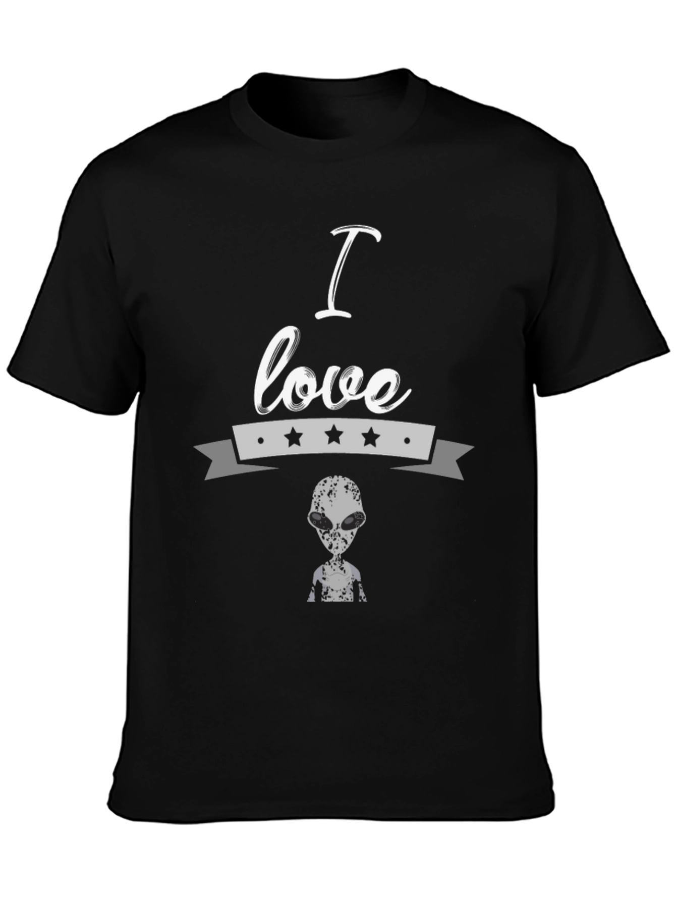 I Love Aliens Black T-Shirt