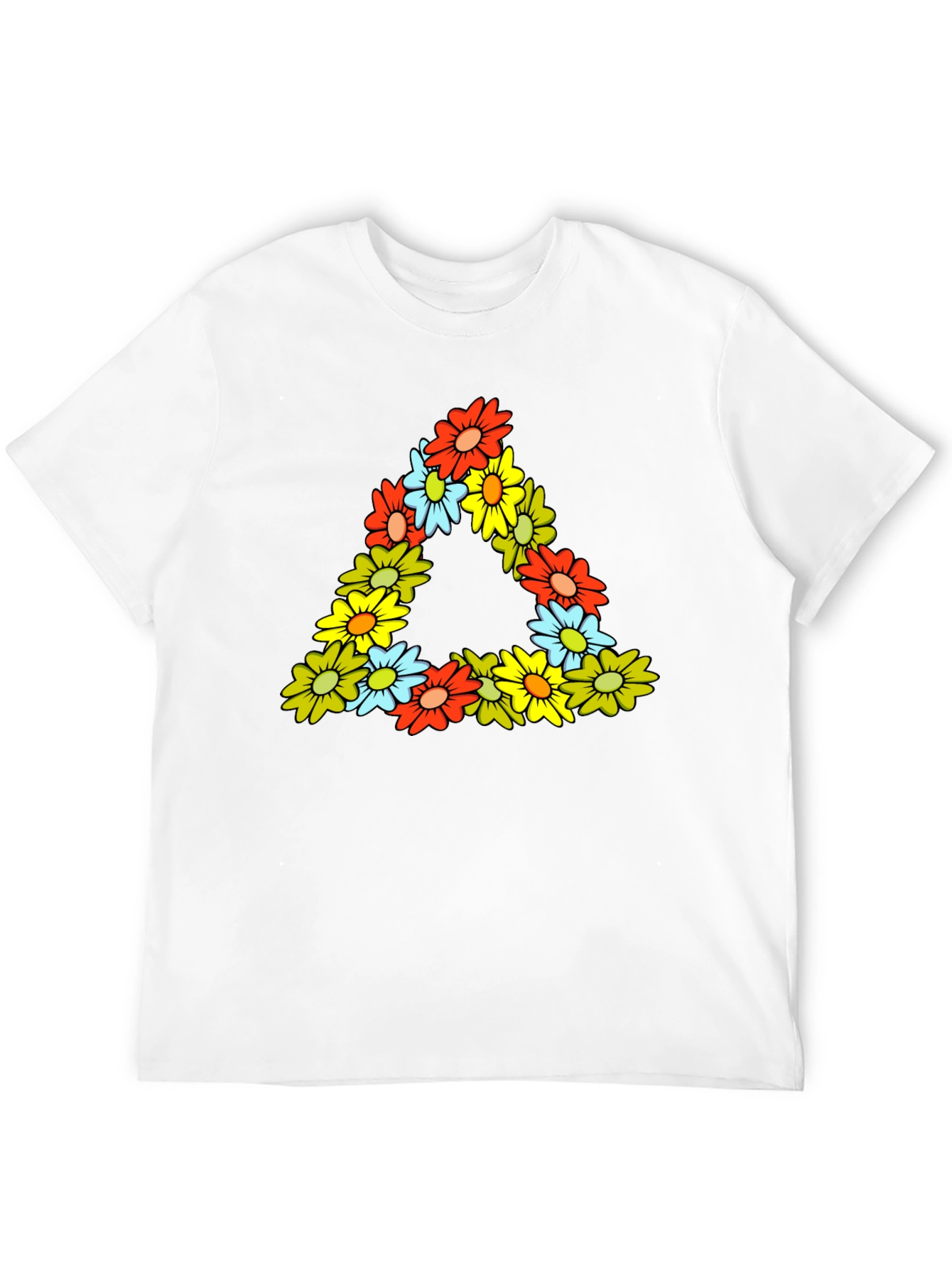 Floral Triangle Tee - Mens Black Graphic T-Shirt