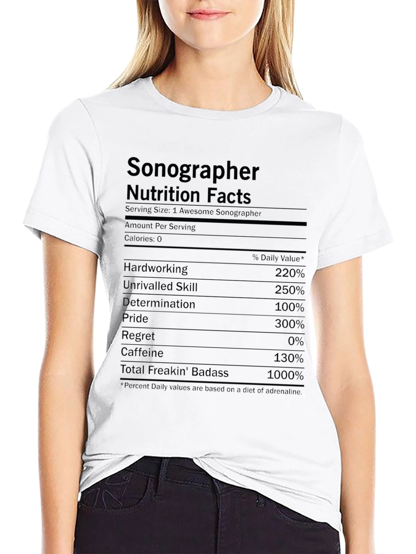 Sonographer Nutrition Facts T-Shirt