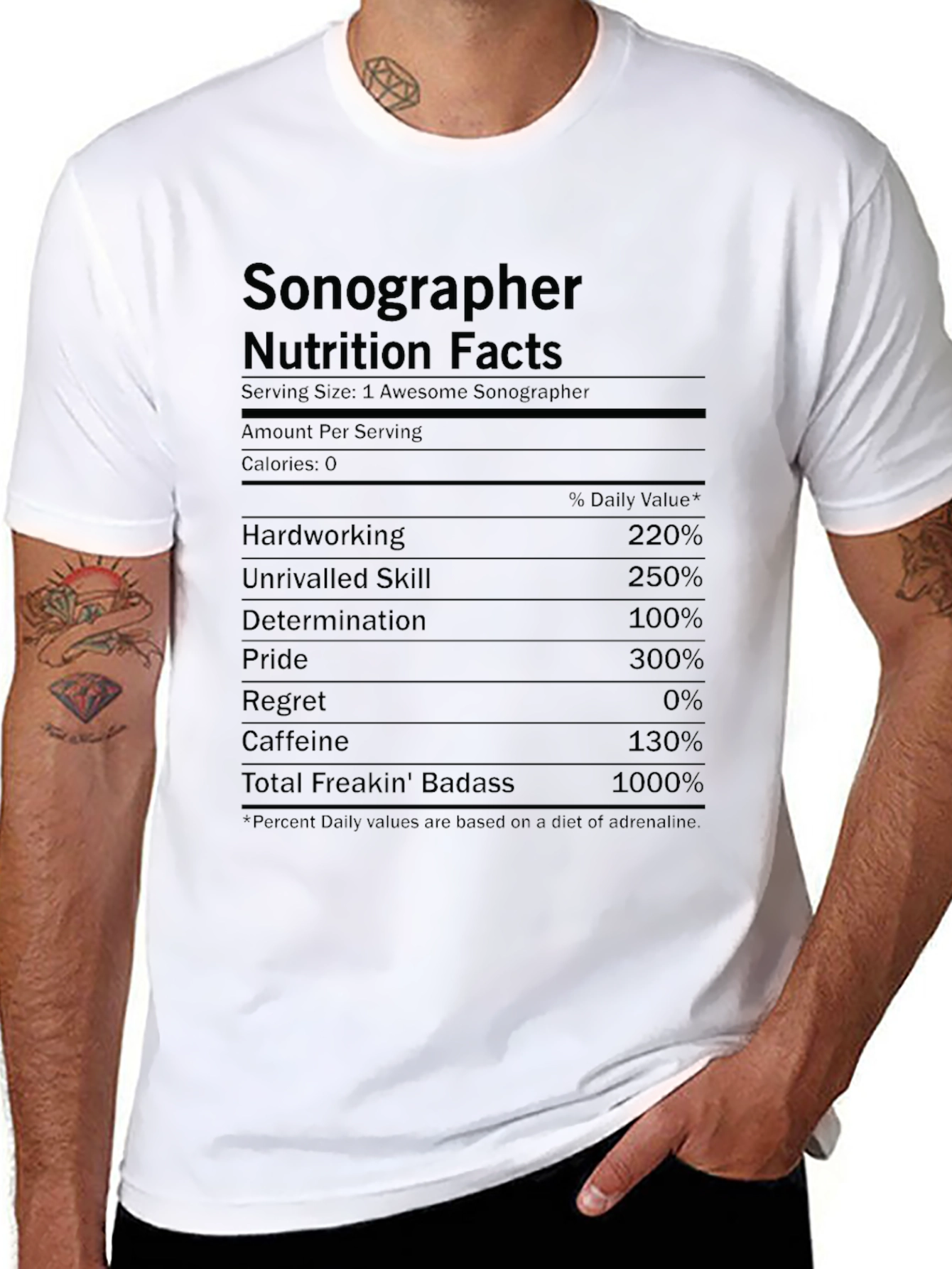Sonographer Nutrition Facts T-Shirt
