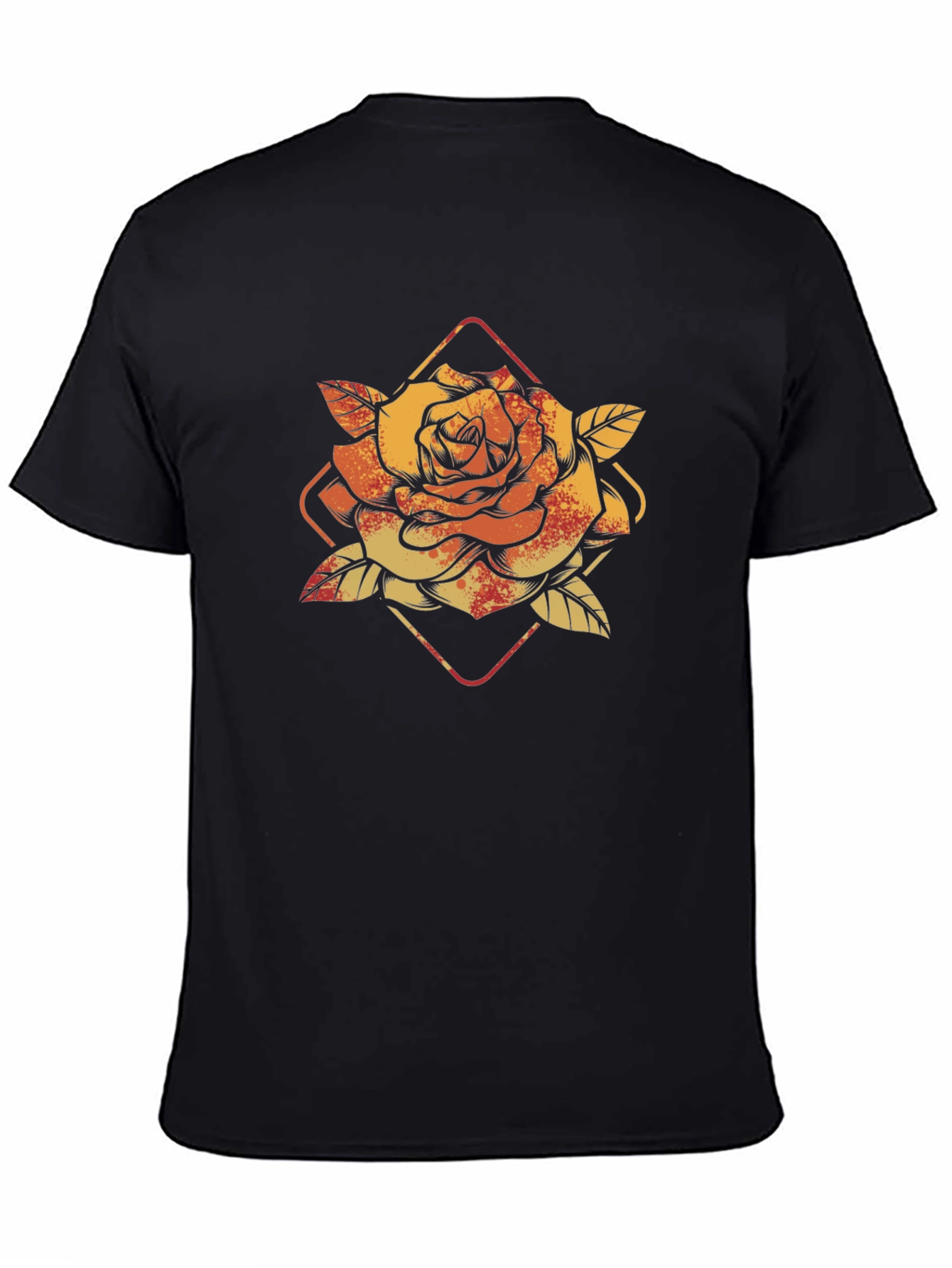 Rose Graphic T-Shirt - Mens Black Tee