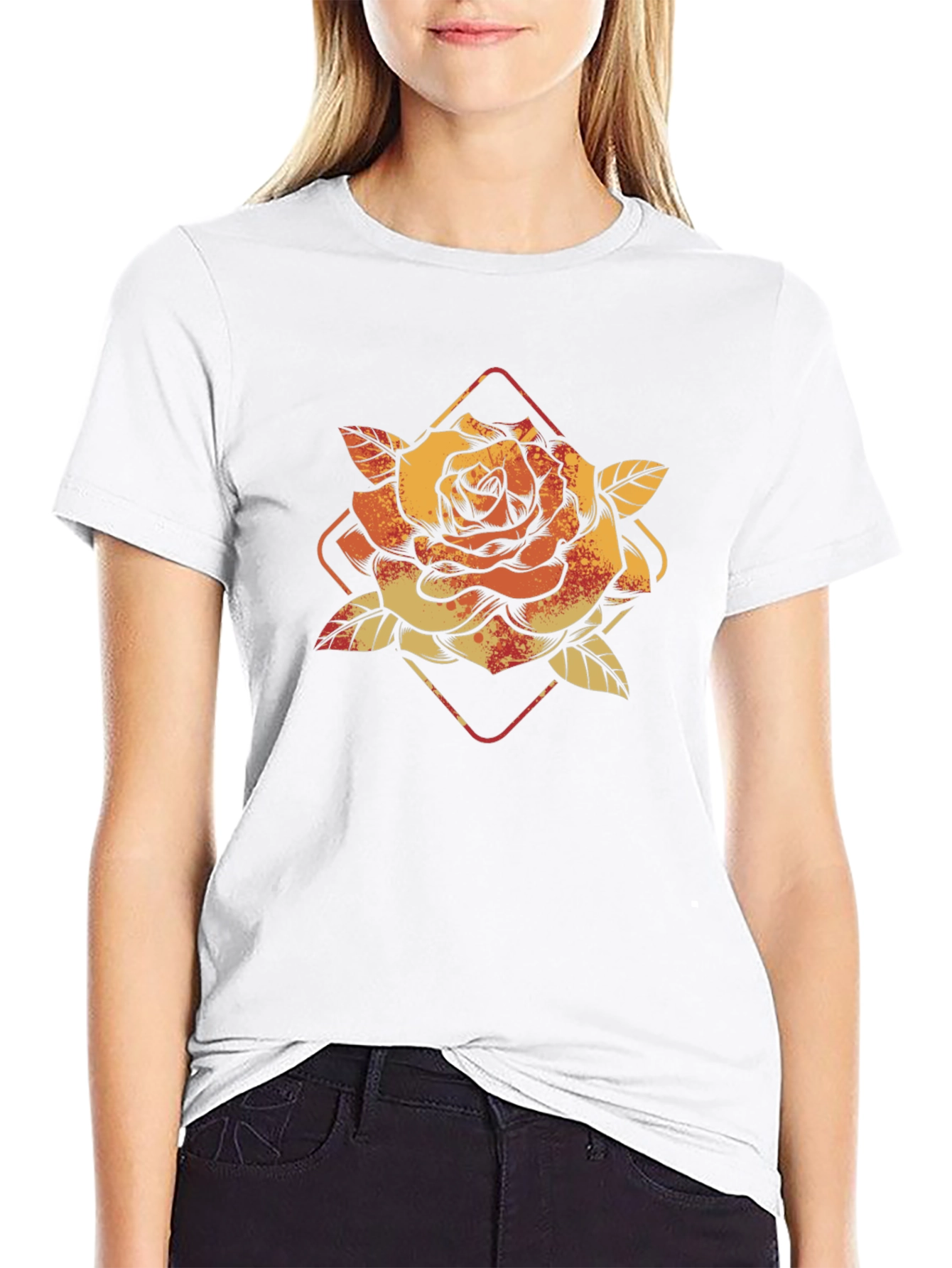 Rose Graphic T-Shirt - Mens Black Tee