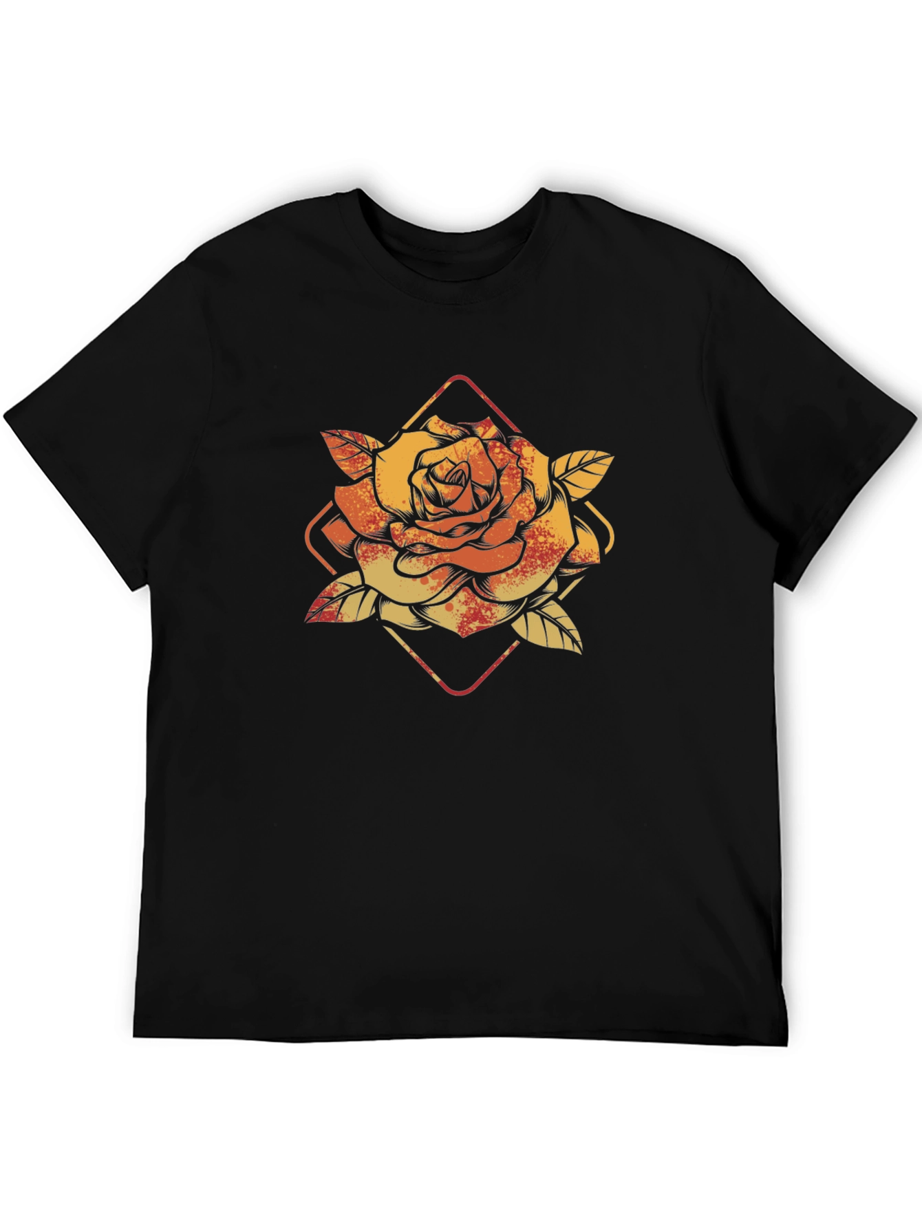 Rose Graphic T-Shirt - Mens Black Tee