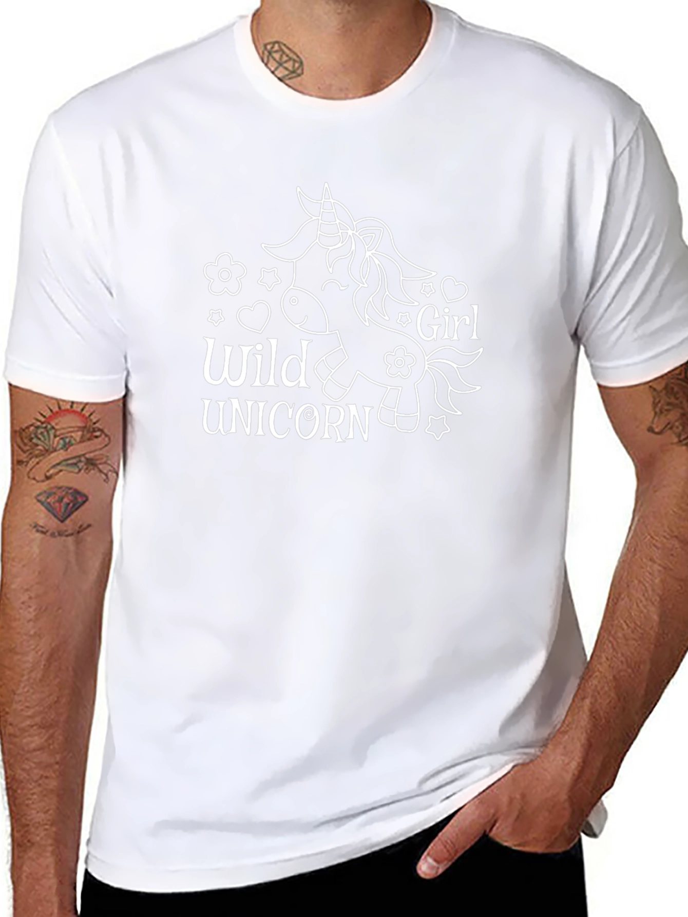Wild Unicorn Girl Black T-Shirt
