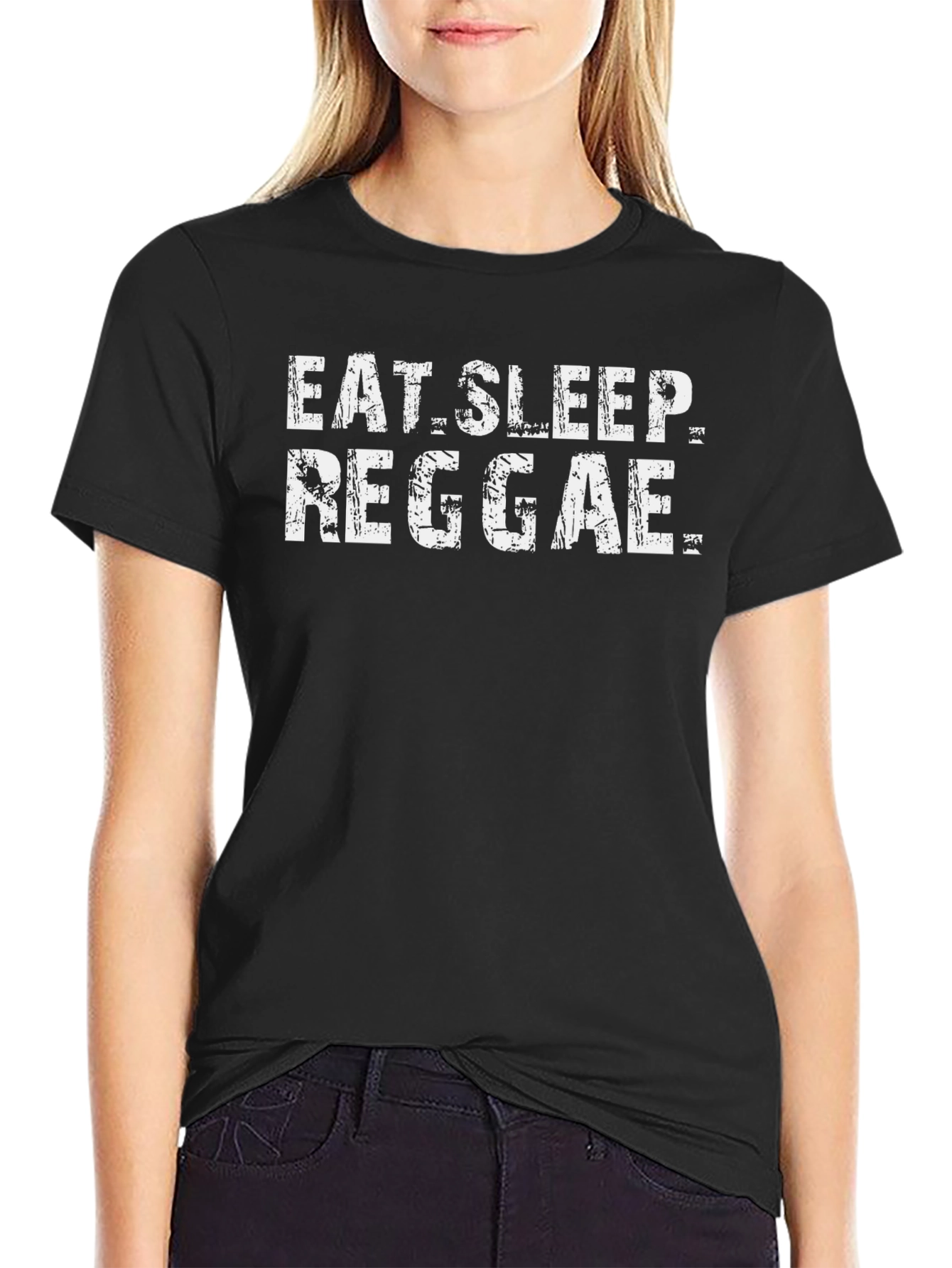 Eat Sleep Reggae T-Shirt - Black Cotton Tee