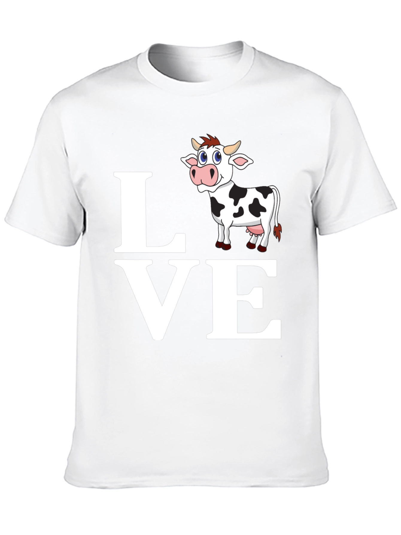 Cute Cow Lover T-Shirt - Black Cotton Blend