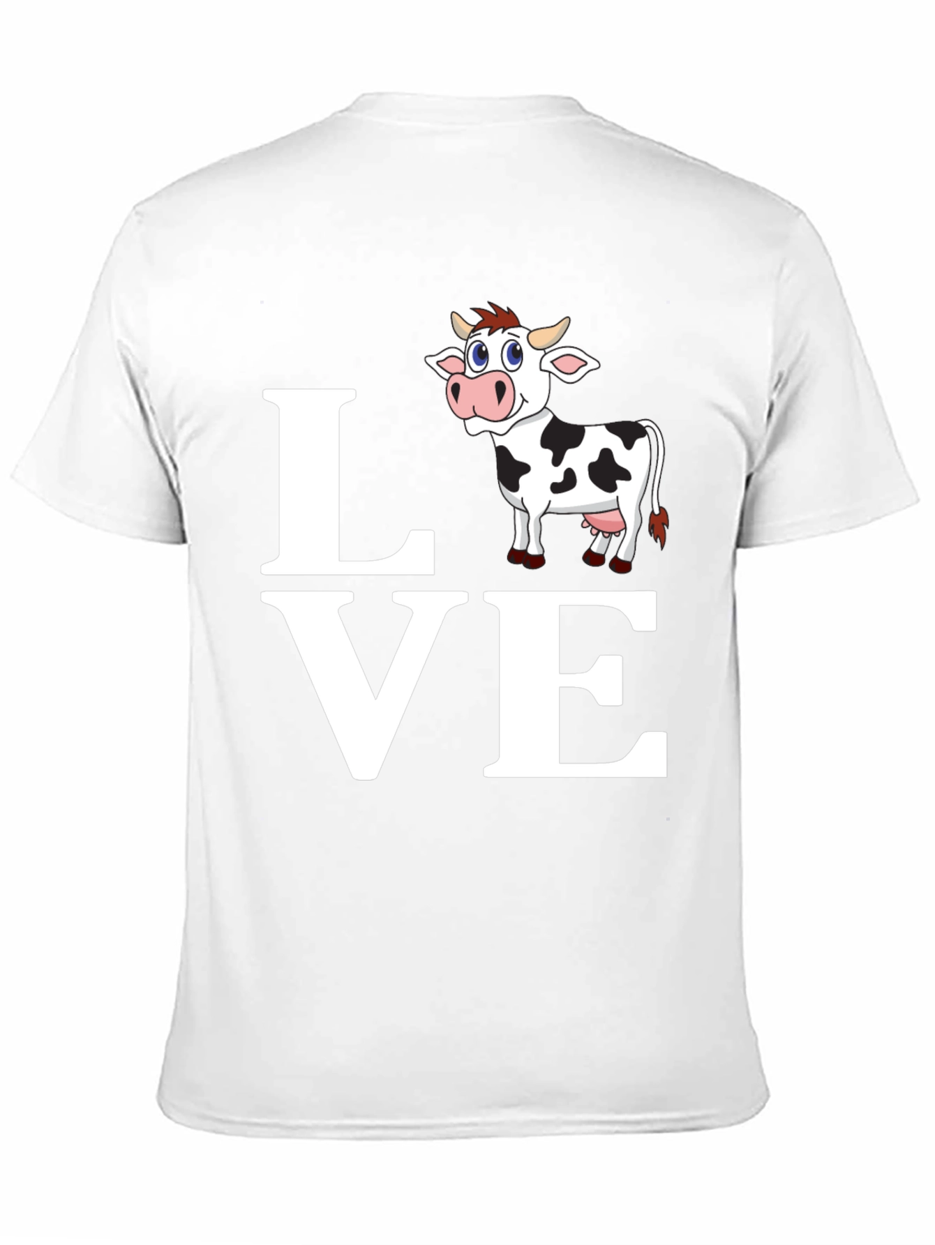 Cute Cow Lover T-Shirt - Black Cotton Blend