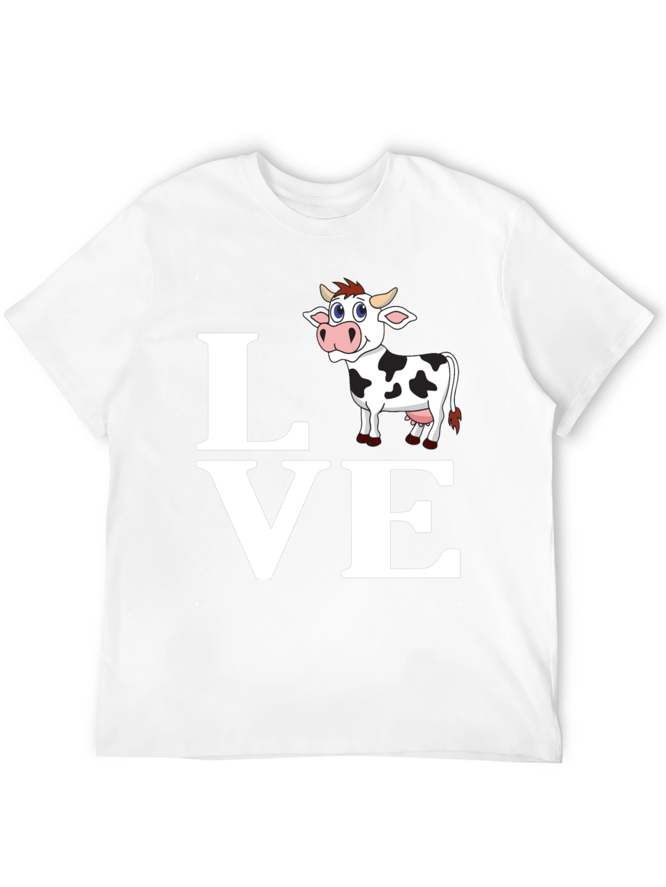 Cute Cow Lover T-Shirt - Black Cotton Blend