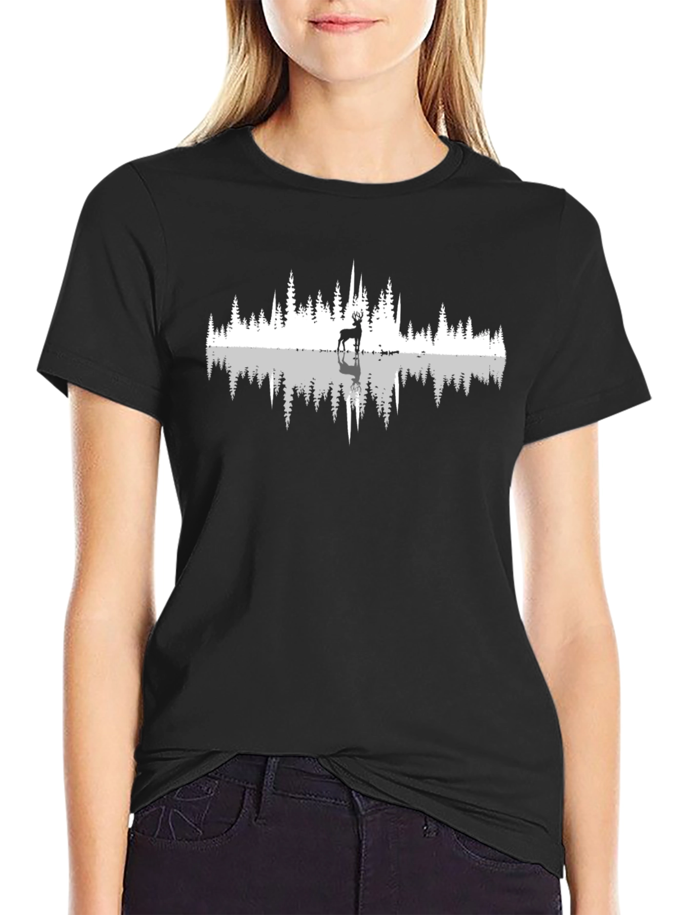 Nature Reflection Graphic Tee - Black