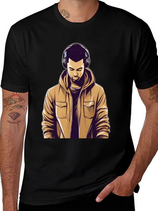 Graphic Tee: Man with Headphones