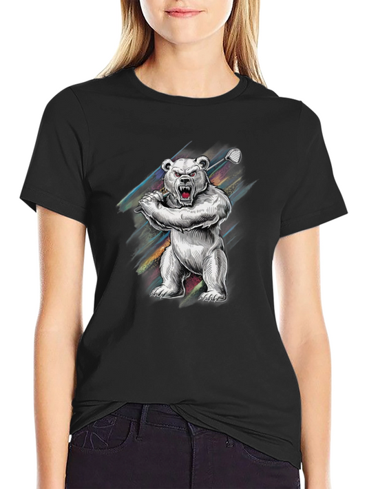 Bear Golf Swing Graphic T-Shirt