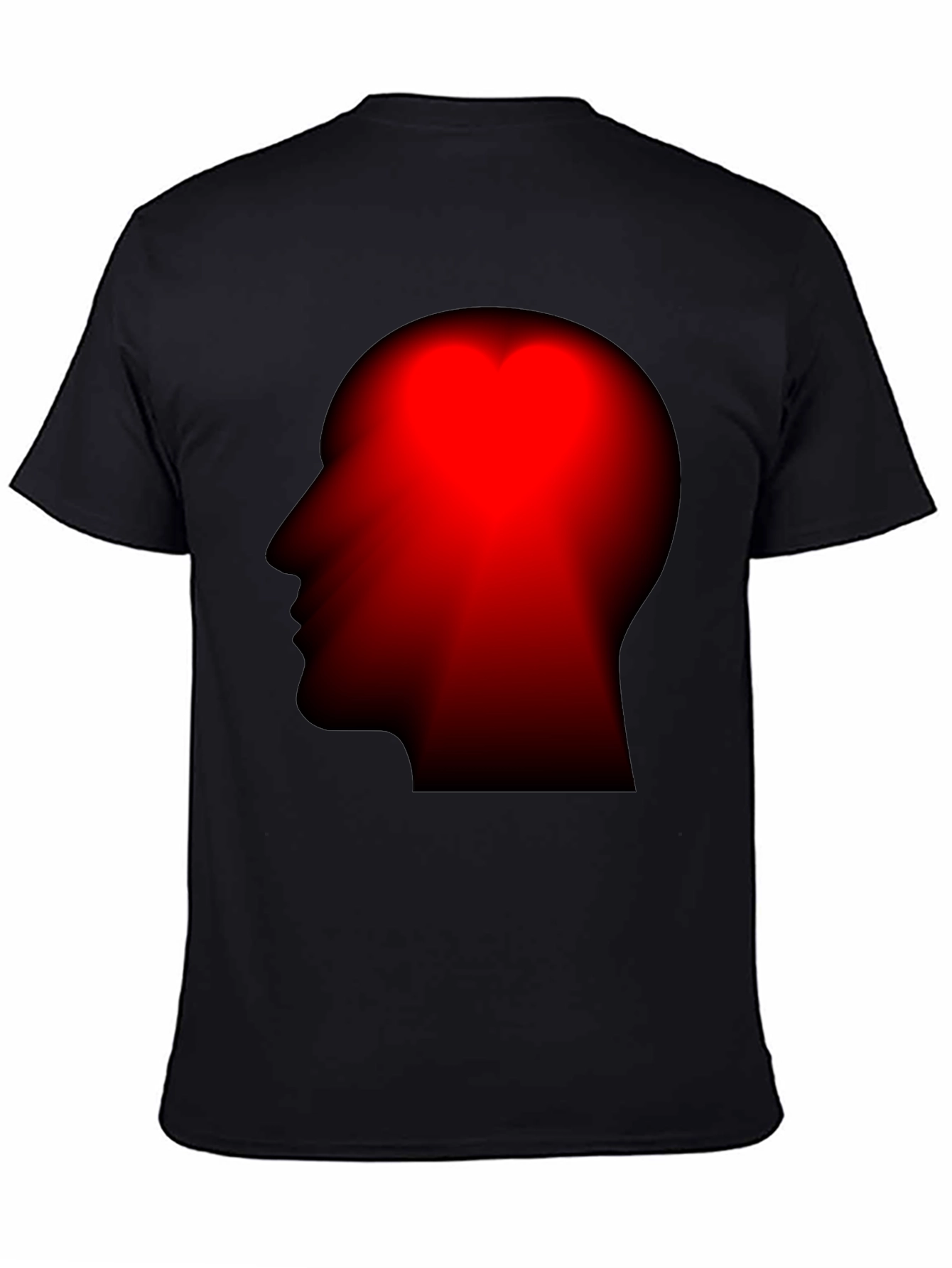 Red Head Silhouette Black T-Shirt