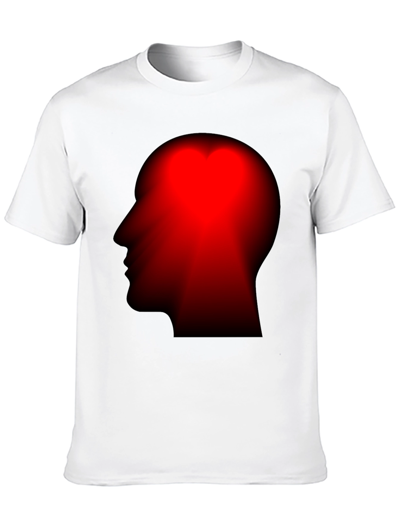 Red Head Silhouette Black T-Shirt