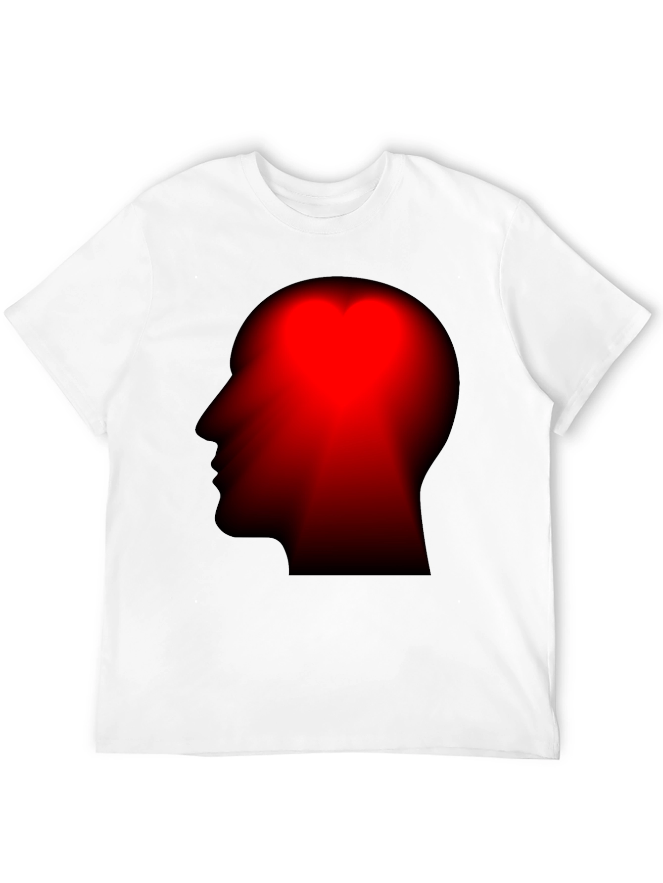 Red Head Silhouette Black T-Shirt