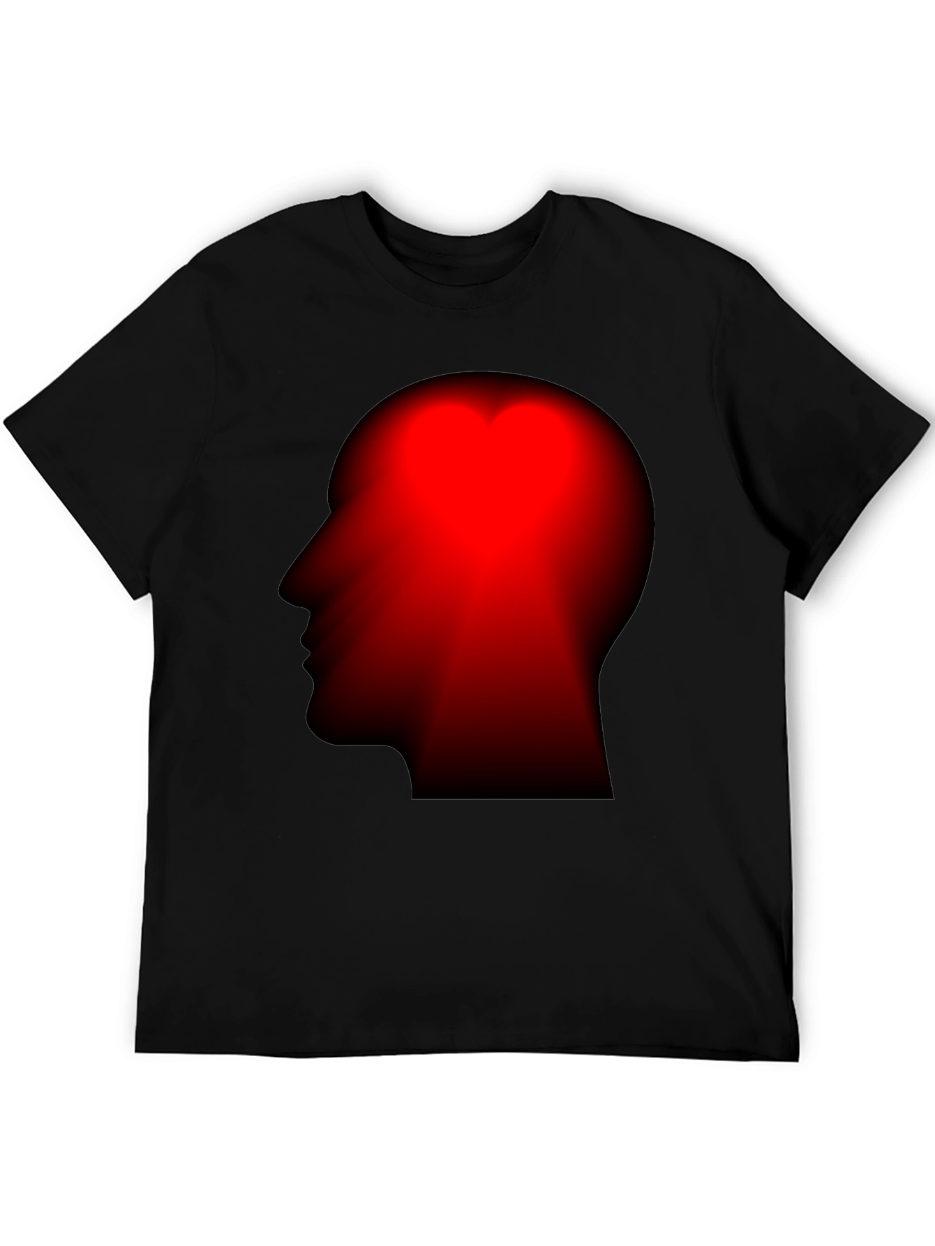 Red Head Silhouette Black T-Shirt