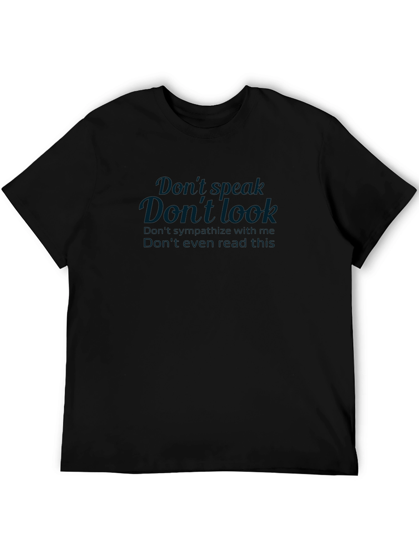 Dont Speak Dont Look Graphic T-Shirt - Black